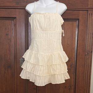 NWT Altar'd State Nina Ivory Textured Mini Dress Size M